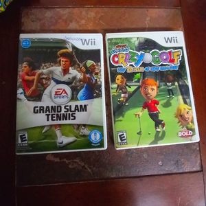 2 Nintendo Wii Games EA Sports Grand Slam Tennis, Kidz Sports Crazy Golf